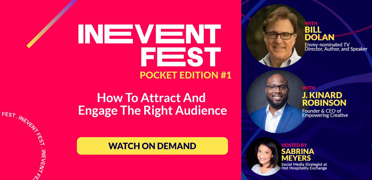 ineventapp's tweet photo. Exciting news, #eventprofs! 💫 

#InEventFest is available to watch on-demand. You can still register and check what you've missed! 

Watch it on-demand 👉🏾 https://t.co/4F8rfhh1Tc https://t.co/HsxXyTNyIR