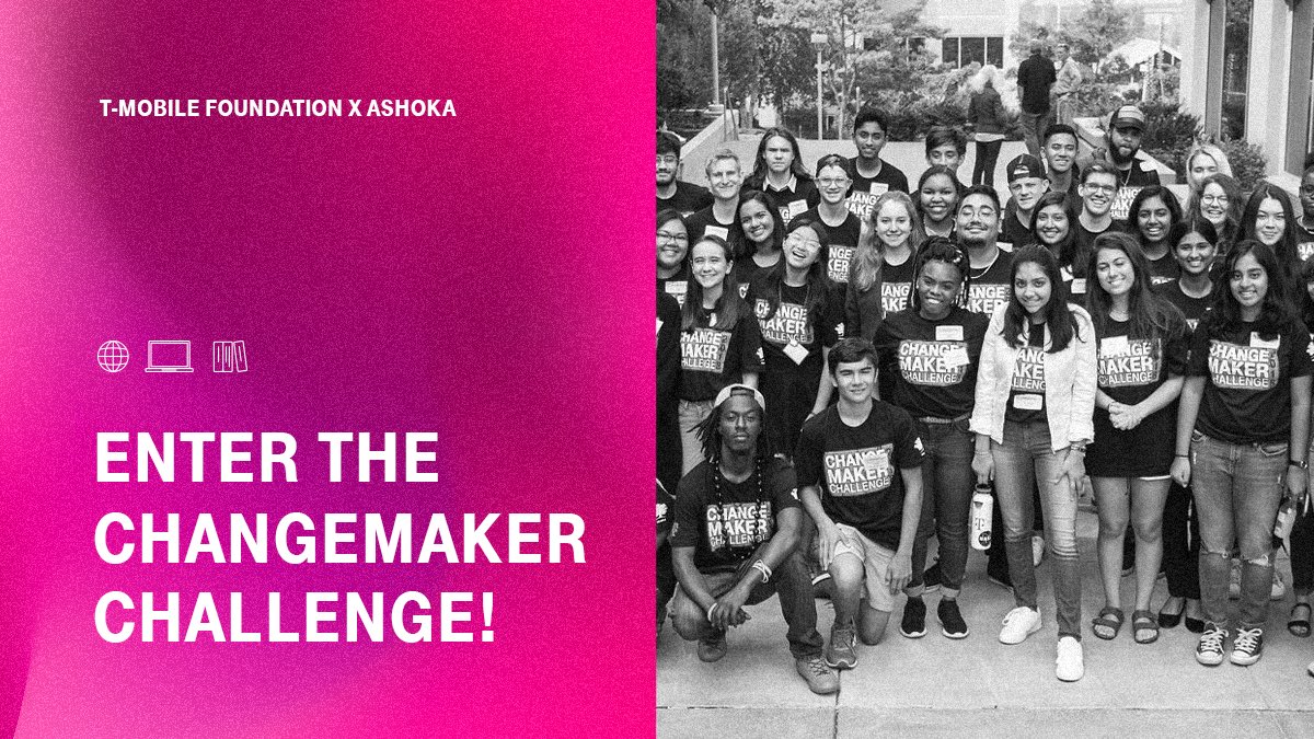 Know a young innovator 13-18 yrs old w/ big ideas to drive positive change in their community? Well The T-Mobile Foundation &amp; Ashoka want to know - Visit t-mobile.com/changemaker 
No purchase necessary. U.S., Puerto Rico &amp; D.C.[Contest runs Now-April 8th 2021]. See website 4 rules