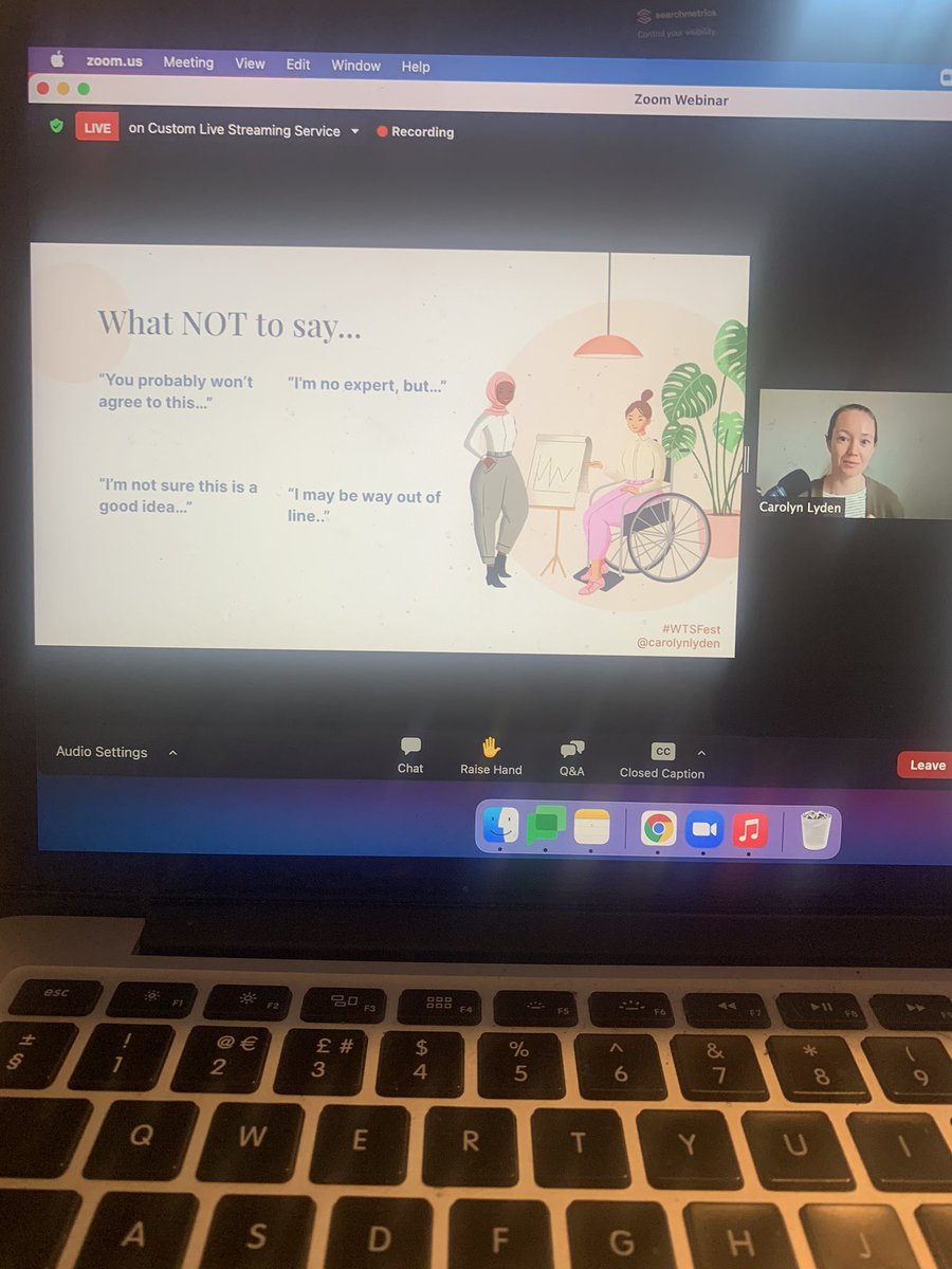 We all need to take note of this slide from <a href="/CarolynLyden/">Carolyn Lyden (she/her)</a> especially when most of our career conversations are digitally now, where words are more important than ever when having these conversations with a manager/boss #WTSFest