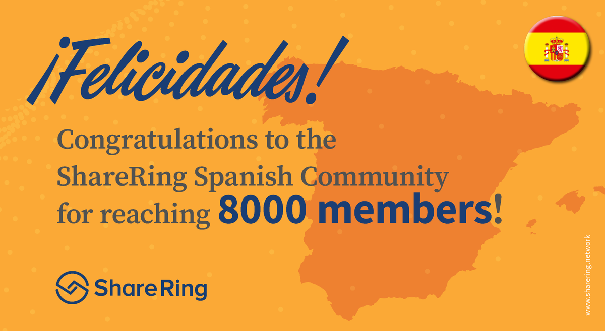 ShareRingGlobal's tweet photo. ⭐Congratulations to the ShareRing Spanish community for their astonishing growth to 8k members, exceeding our main channel!

A huge thanks to @emiletrade for his remarkable work translating, producing content, as well as helping to establish and grow the community.

$SHR https://t.co/9vQK9nUtv0