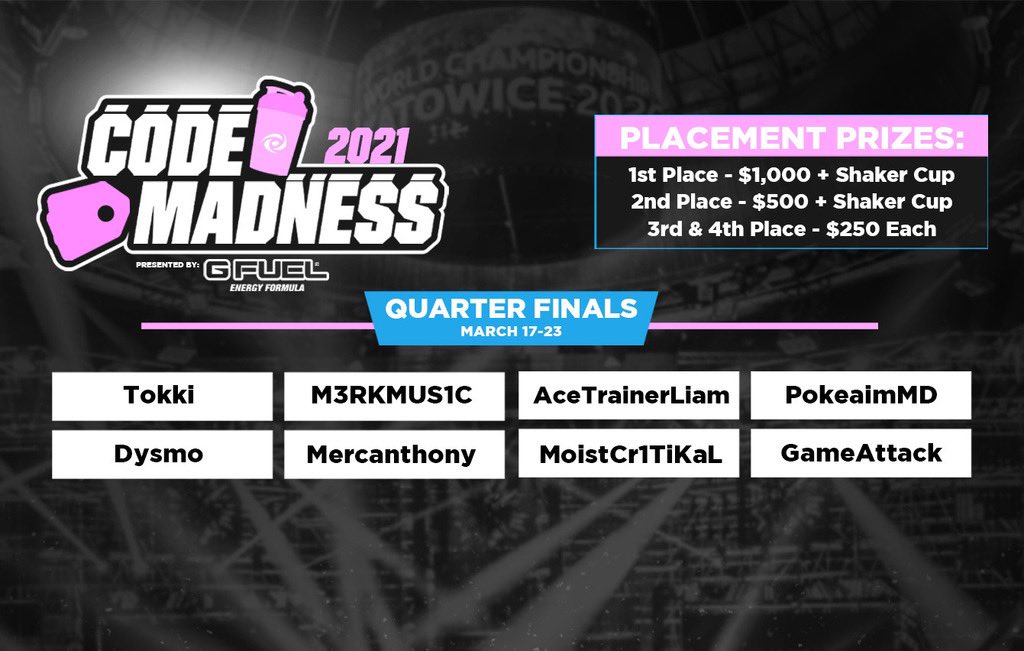 🗣 GUYS!!! We're now onto the QUARTER FINALS of our #GFUELMADNESS 2021 Tournament! Each contestant must now design their own #GFUEL Shaker! Who’s gonna have the freshest one?? 👀💬