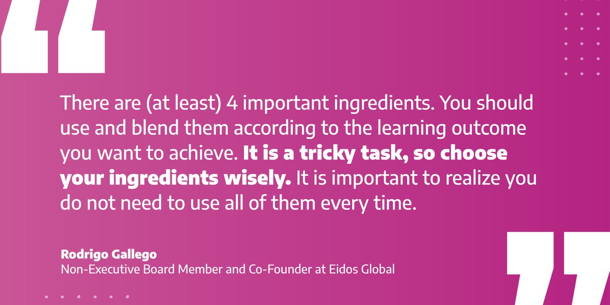 👉New article 
📰 "Four Ingredients for a Memorable Learning Experience" written by Rodrigo Gallego - Non-Executive Board Member and Co-Founder at Eidos Global for
<a href="/lxdesigners/">Shapers</a>

For you, how are experiences designed?
bit.ly/37QHfJ9