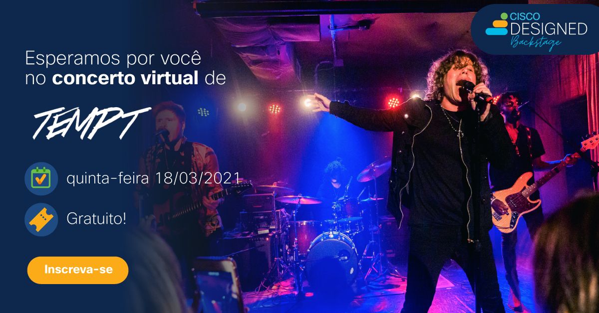 NDCSI's tweet photo. Venha curtir um show online, gratuito e direto de Nova York. 🎸Concerto com TEMPT
[TRANSMISSÃO] ao vivo
https://t.co/lzAT4W7Ga2
Estamos esperando por você! 
Entre no clima e ouça os sucessos desta banda de rock https://t.co/eE0ijh0NLO
#CDBackstage #ndcsi #cisco #CiscoDesigned https://t.co/T3IQJZyRrl