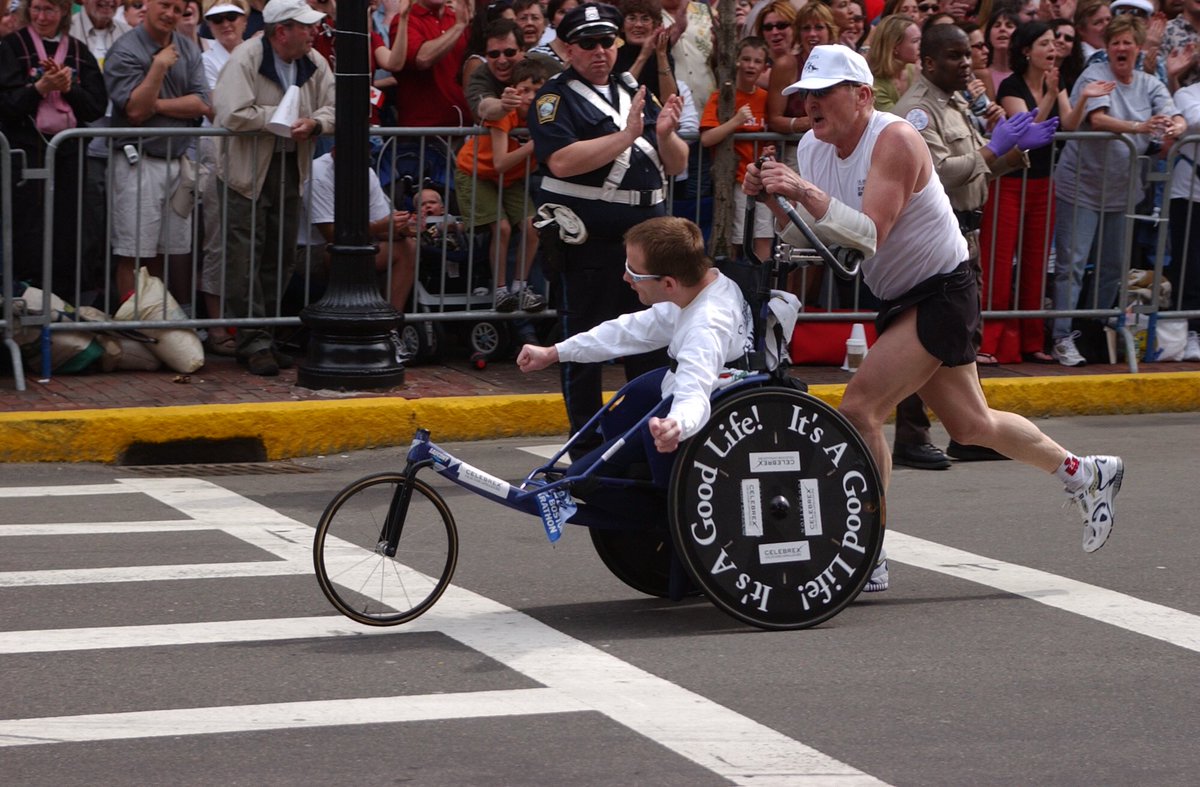 NHLBruins's tweet image. For decades, Team Hoyt has been a shining example of determination and spirit, inspiring all of us every April at the Boston Marathon. 

Today, the Bruins mourn the passing of Dick Hoyt and send our thoughts and best wishes to the Hoyt family.