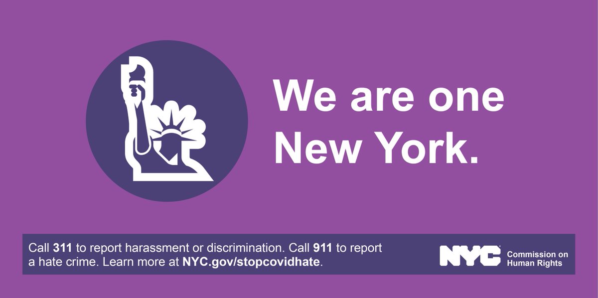 DOEChancellor's tweet photo. If you have faced harassment or discrimination in housing, at work, or in any public place, contact @NYCCHR by filling out an online form (https://t.co/mGFfzSrswC ) or by calling 212-416-0197. If you are a victim of or witness a hate crime, call 911. https://t.co/pdhYKm1r2p