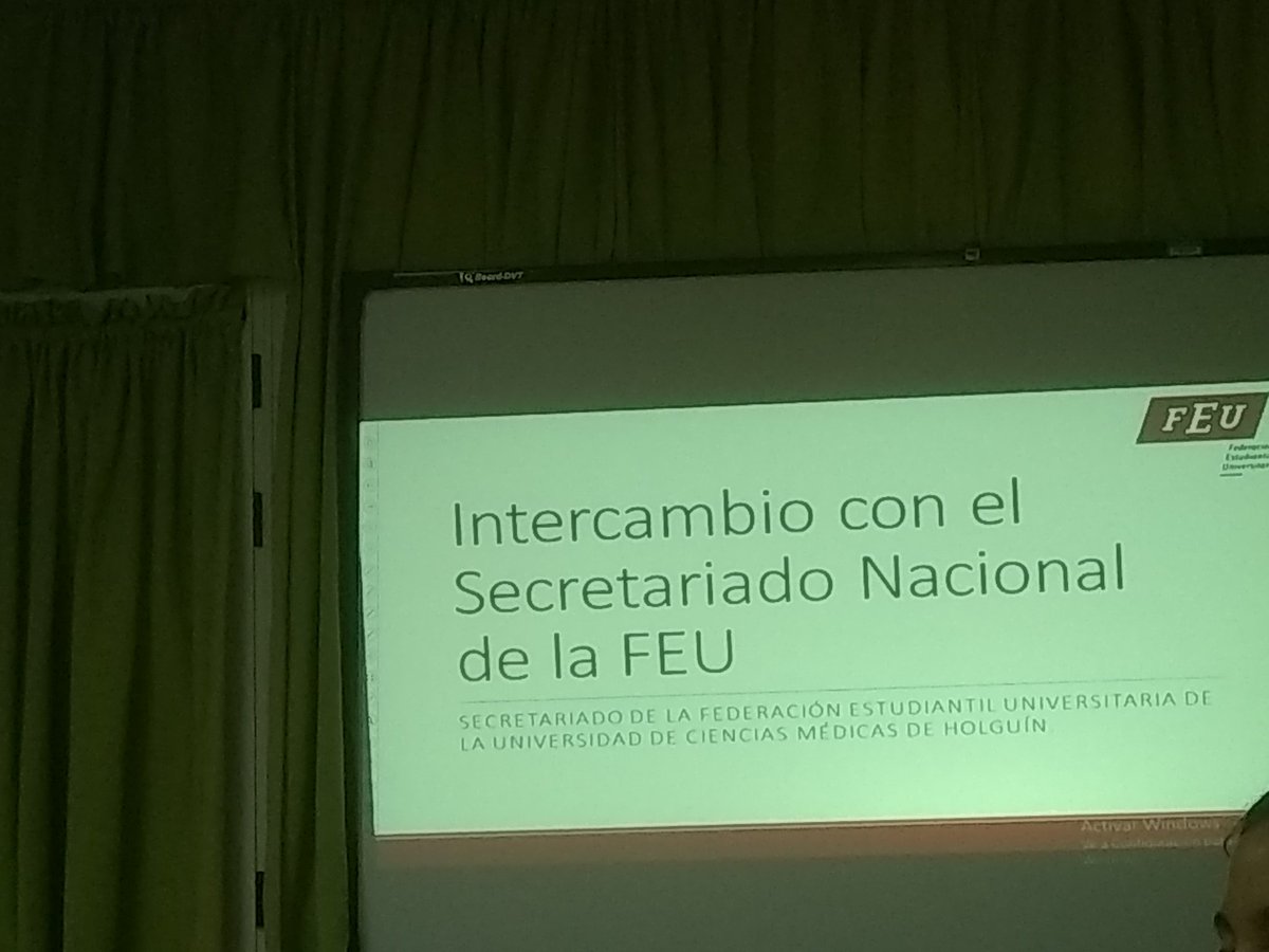 DeLamoru's tweet photo. Intercambia el Presidente Nacional de la FEU con dirigentes de la organización en la Universidad de Ciencias Médicas de Holguin https://t.co/K8AmUJiVXB