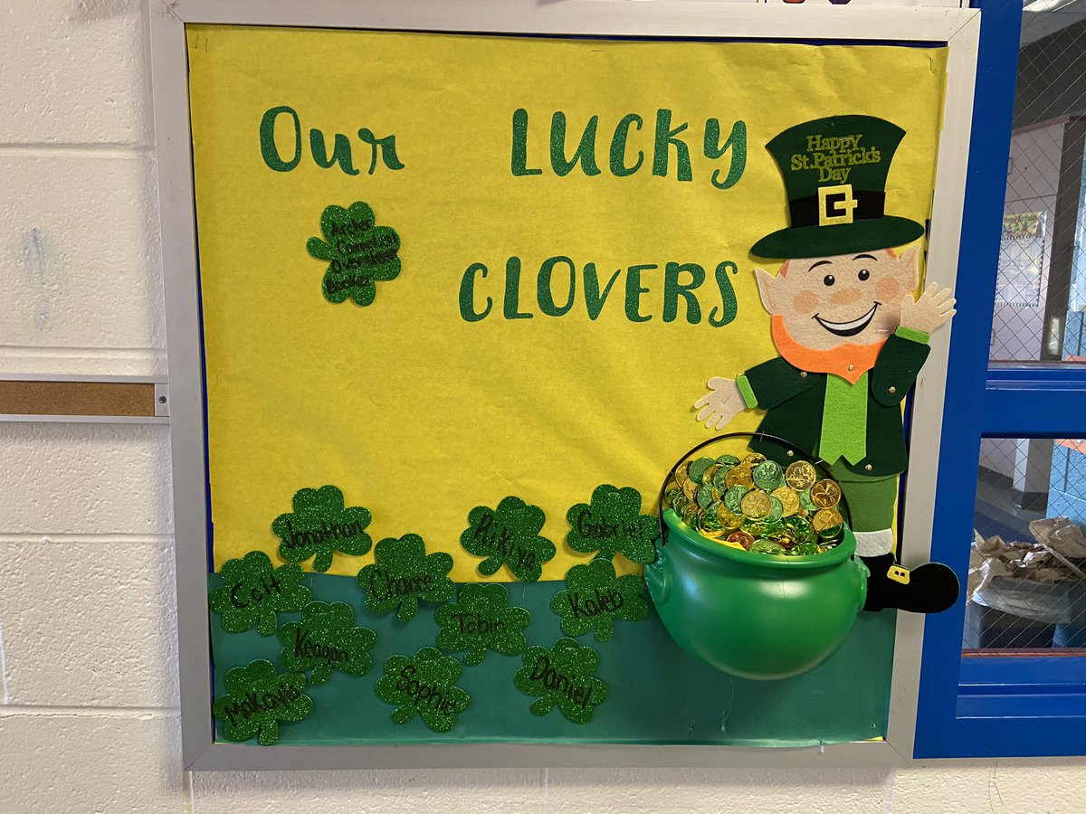 Happy St. Patrick’s Day!  Thank you Ms. Booker for making this for our students. <a href="/AmeliaElem/">Amelia Elementary</a> #lucky