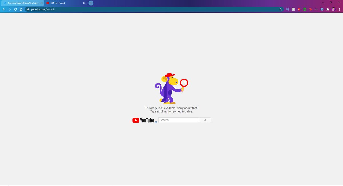 infinitelightyt's tweet photo. @TeamYouTube Hi there, I tried to change my Channel URL earlier, however upon changing it, my channel has become inaccessible through both the old link and the new one that I've created. Here are screenshots to back me up. I'm eligible for a custom URL, why isn't this working? https://t.co/DDUFVhGMjw