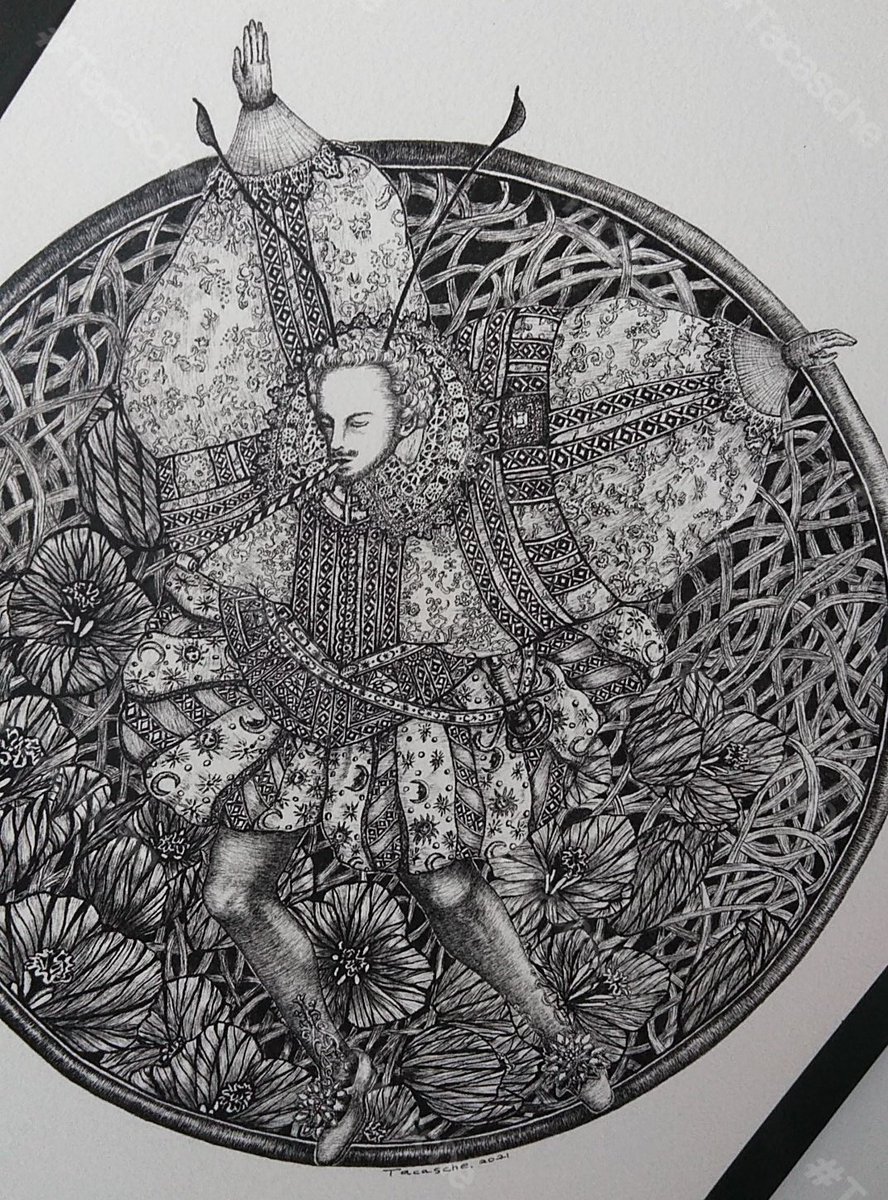 Tacasche Richard Sackville 3rd Earl Of Doset 春の訪れを告げるクロッカスの花畑へダイブするドーセット伯爵happybirthday432年目 ペン画 Penandink 細密画 イラスト好きさんと繋がりたい 絵描きさんと繫がりたい 私の絵柄が性癖に刺さる人に