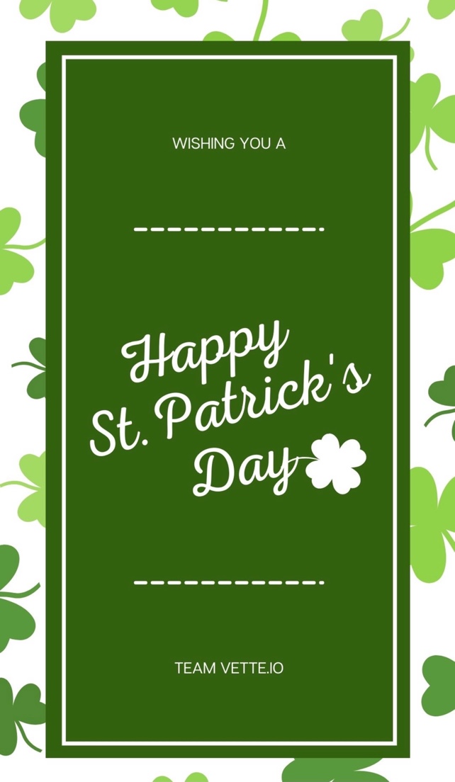 Wishing you a happy #StPatricksDay from our team at Vette🍀

#StPatricksDay2021 #StPattysDay #StPatricksDayAtHome