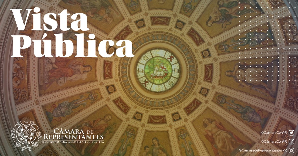 CamaraConPR's tweet photo. [JUEVES, 18 de marzo de 2021 | ⏰9:00am]

Vista Pública de la Comisión para la Preparación , Reconstrucción y Reorganización ante una Emergencia sobre el #PC299

🗣 Preside: Rep. @Narmito 
📍Salón de Audiencias 3 #CámaraPR https://t.co/2jCML5vHVV