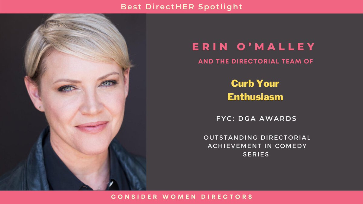 Our #WednesdayWoman is  <a href="/Erinnoodle/">Erin O'Malley</a>! 🥳 on her #DGAAwards 🎬📺 Nom for Outstanding Directorial Achievement in Comedy: #CurbYourEnthusiasm! 🎉 also to:
UPM: #MaryChurch
2nd Assist Director: #CandiceLee
#bestdirecther <a href="/directorsguild/">Directors Guild</a> Members - WATCH 👀 #curbyourenthusiasm &amp; #FYC!