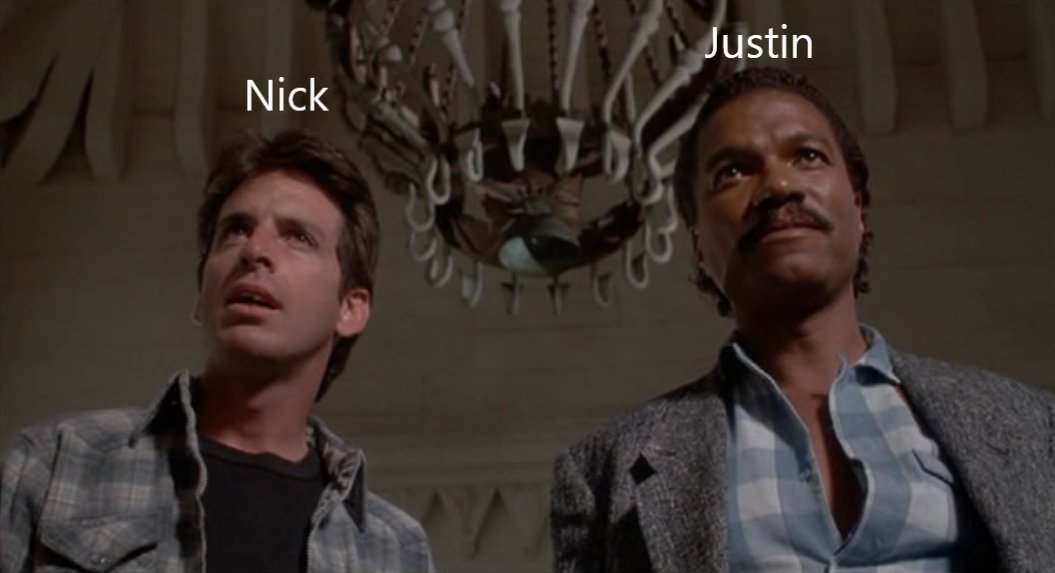 PodMicroscope's tweet photo. Drop it like it's Gries! It's #numberonewithabullet day on #moviemicroscope. Join Nick & Justin as they get #handcuffed to #jacksmight's wonky police actioner. #billydeewilliams #robertcarradine #jongries #sadmichaelmann #cozy #walleye #beingstorkstopston #charo #bigshirting https://t.co/JKpM9te5uU