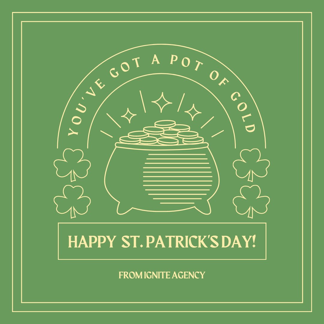 IGNITEAgency1's tweet photo. Happy St. Patrick's Day! 🍀 https://t.co/61GTLI9gA4