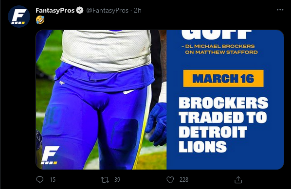 mccabe_nick's tweet photo. @FantasyPros You gotta change the dimensions of your graphics, no need for a crotch shot in my feed https://t.co/Jyk9itj6TO