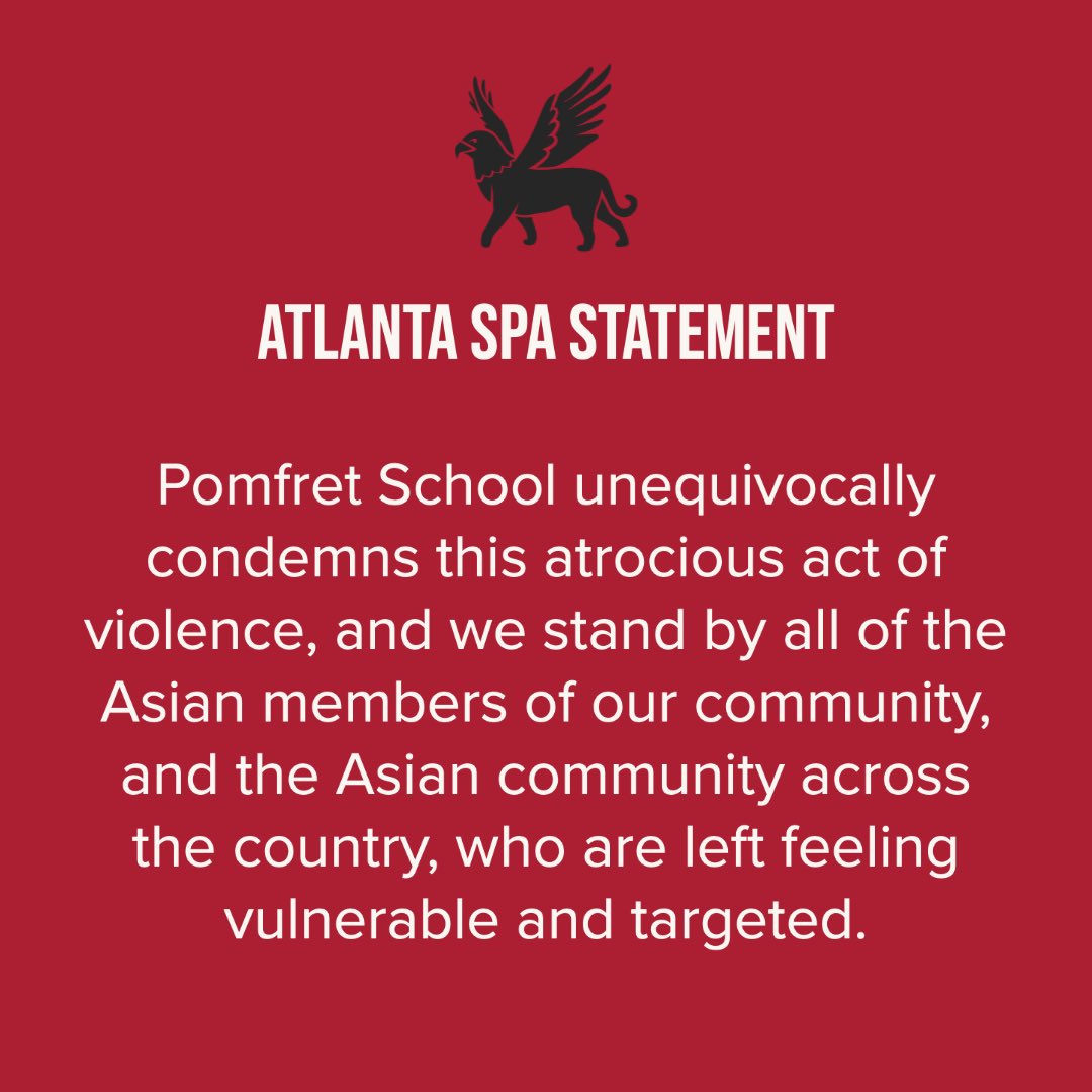 To read the full statement, visit pomfret.org/blog.