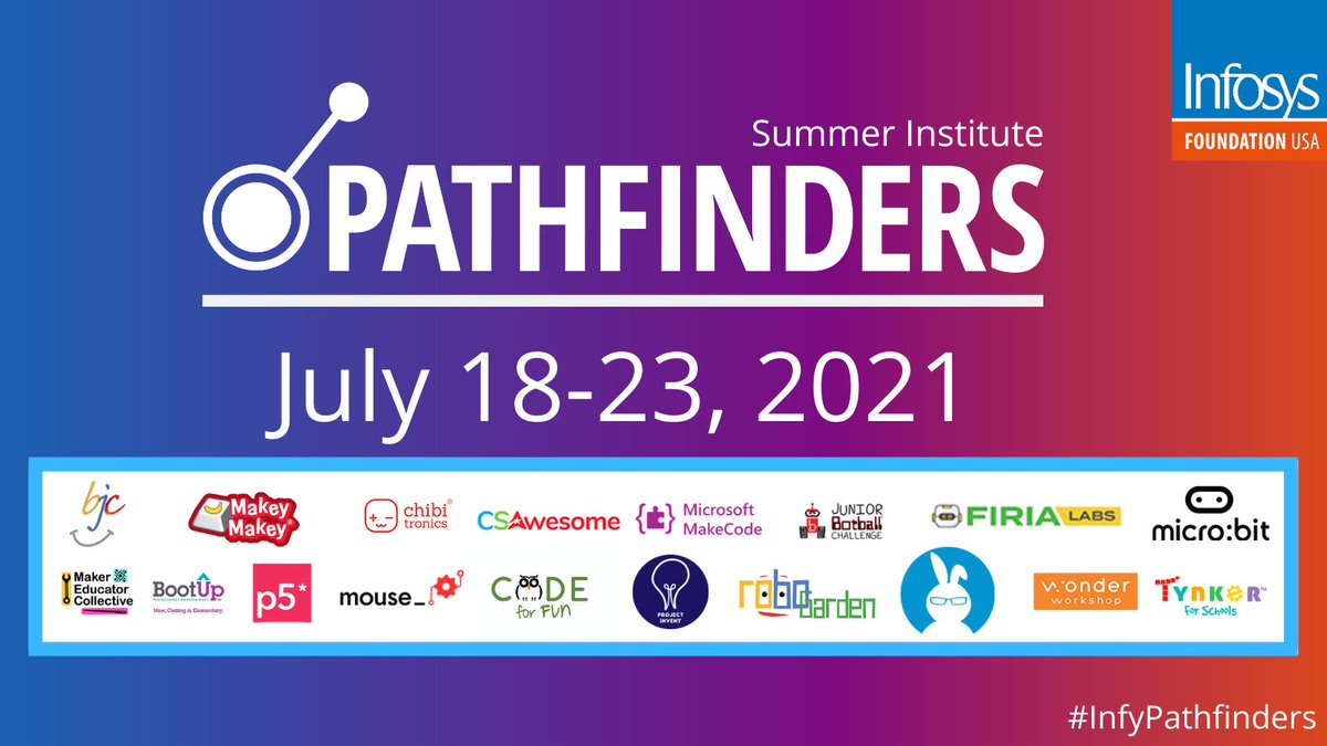 gotynker's tweet photo. Good news: Applications for the #InfyPathfinders virtual Winter Institute are open now through May 14, 2021. Better news: The first 20 teachers sign up free! We hope to see you in our virtual classroom! https://t.co/oXWta1qVLu @InfyFoundation https://t.co/PHRUoZITAQ
