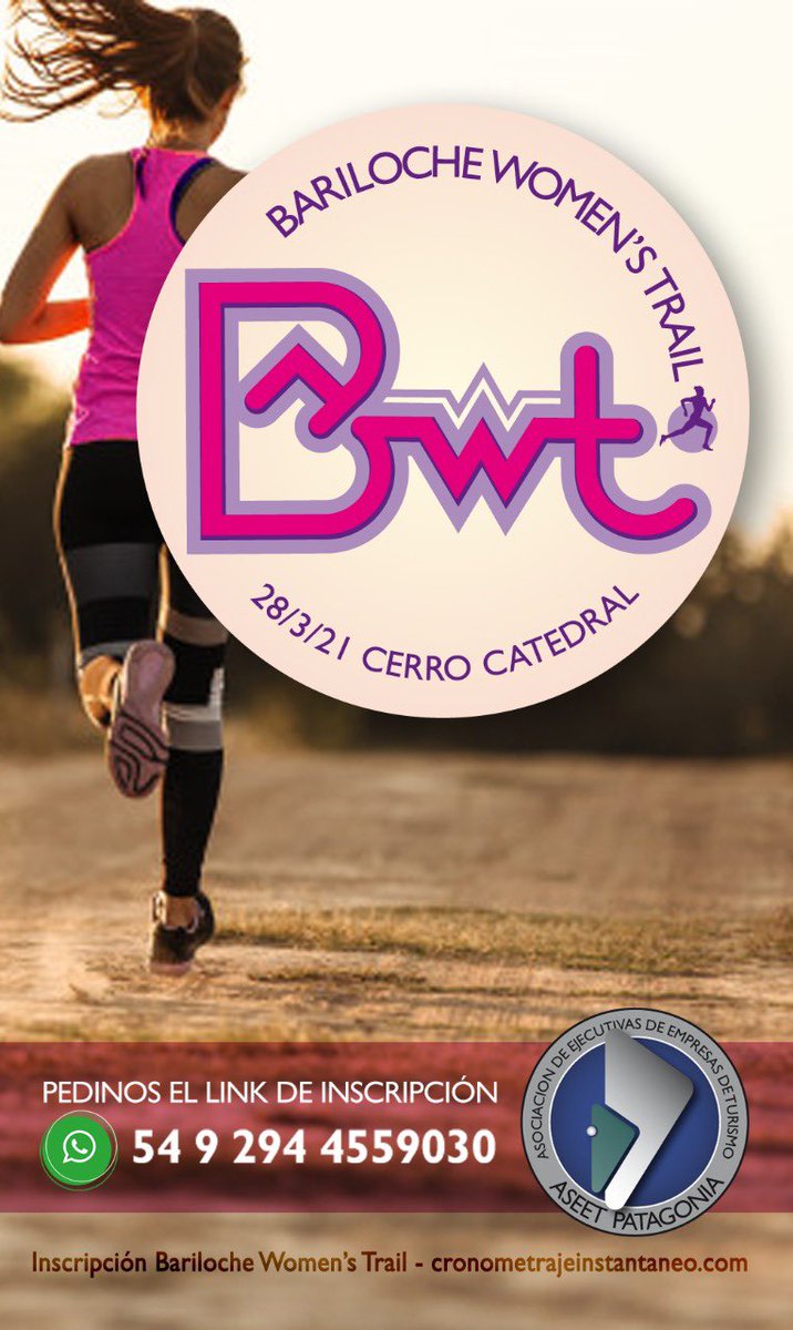 AseetPatagonia's tweet photo. En BWT el 28 M corremos y caminamos por la montaña, salud ejercicio y naturaleza! Bariloche women’s trail en @CerroCatedralok anímate a participar, 7 K y 4 K @ONUMujeres @TNrunningAR @afeetargentina @AseetAndes https://t.co/mhNyIFYWOL