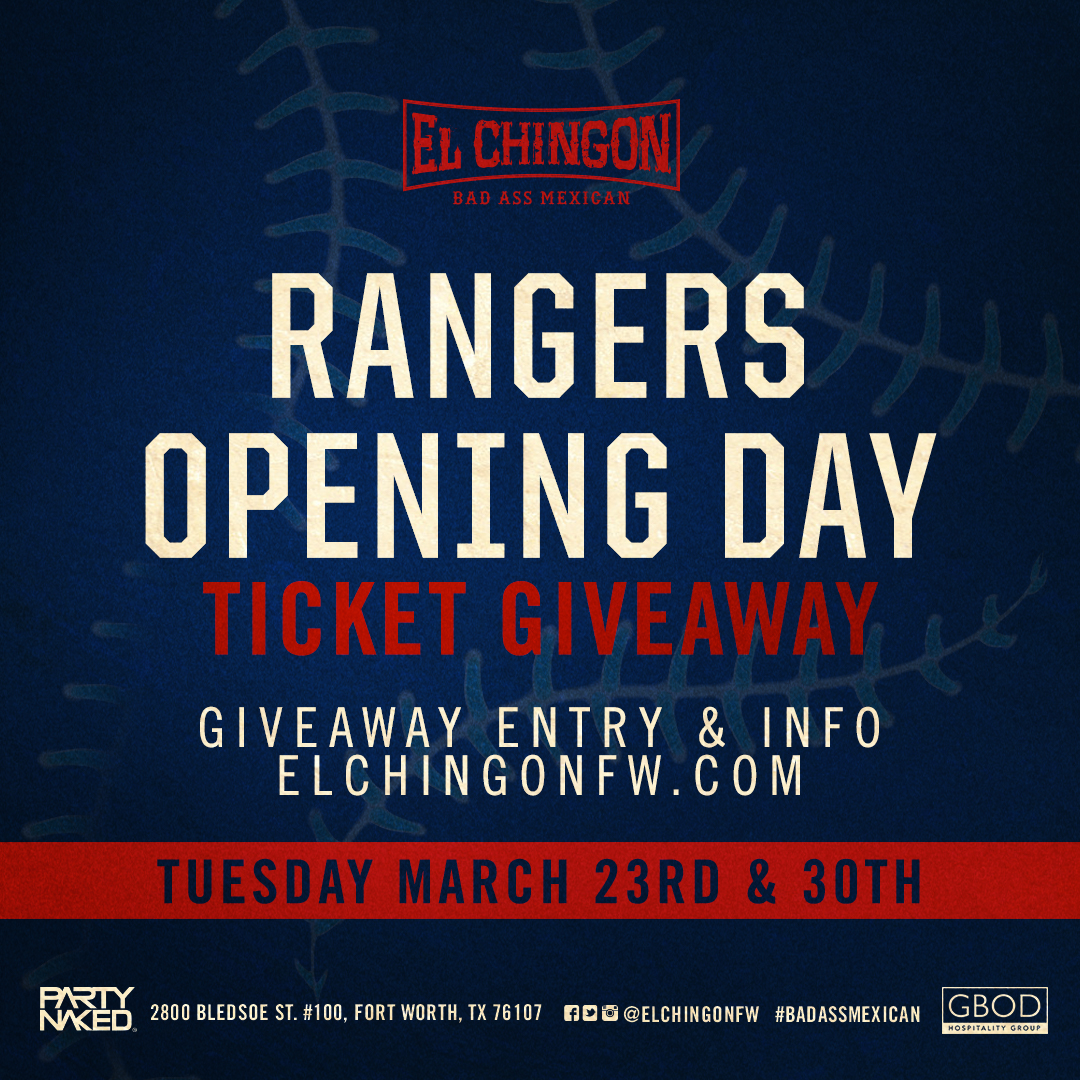 OPENING DAY TICKET GIVEAWAY! ⚾️ Enter to win a pair of Rangers Opening Day tickets -- you have 2 chances to win!
Enter Here: bit.ly/ecfw0323
.
#rangers #openingday #mlb #openingday2021 #badassmexican #elchingonfw #fortworth