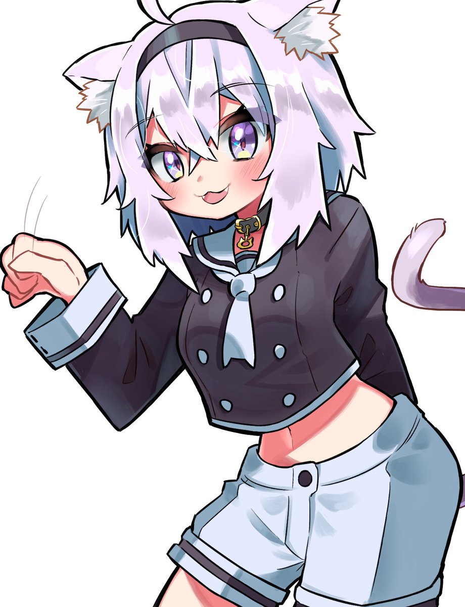 猫又おかゆ ,猫又おかゆ(制服) 「おかゆん神 #絵かゆ 」|遠藤ヒョウガのイラスト