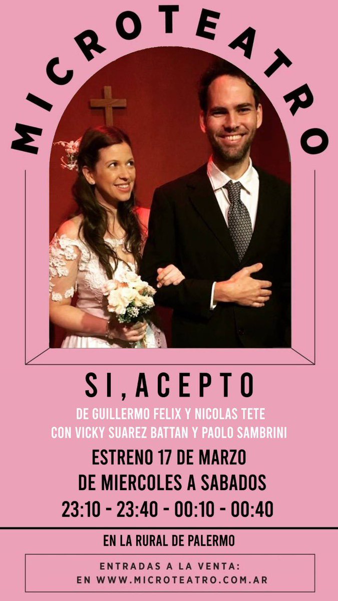 Nos casamos nuevamente pero esta vez en La Rural!!! Todos invitados, súper cuidado, protocolo y una obra muy divertida!!! #siacepto en @MicroteatroBA , vienen? @nicotete @guillefelixx @paolo