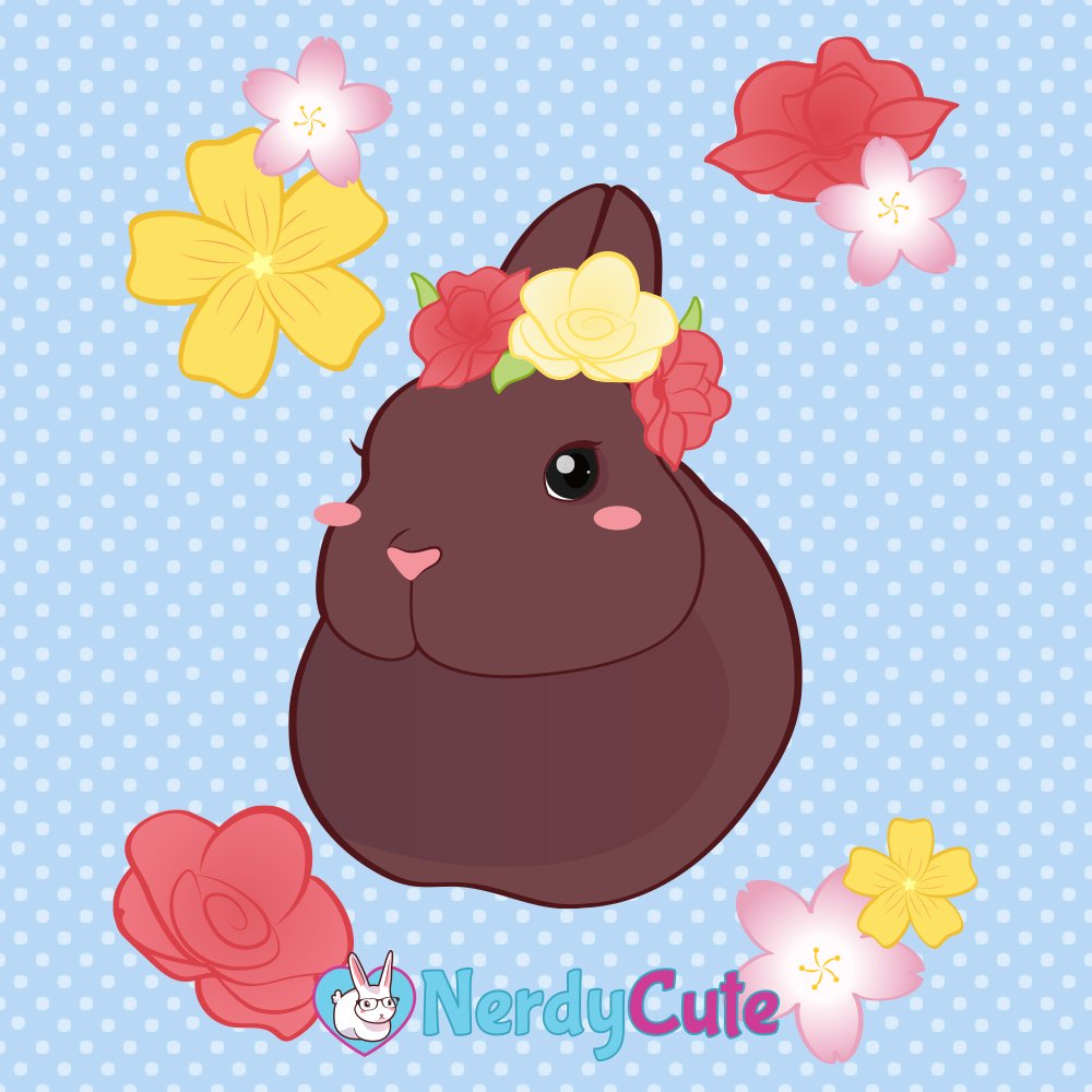 nerdycute's tweet photo. It's Babbity! 
#petportrait #bunny #rabbit #vector #myartwork #spring #flowers https://t.co/uKqzploFUl