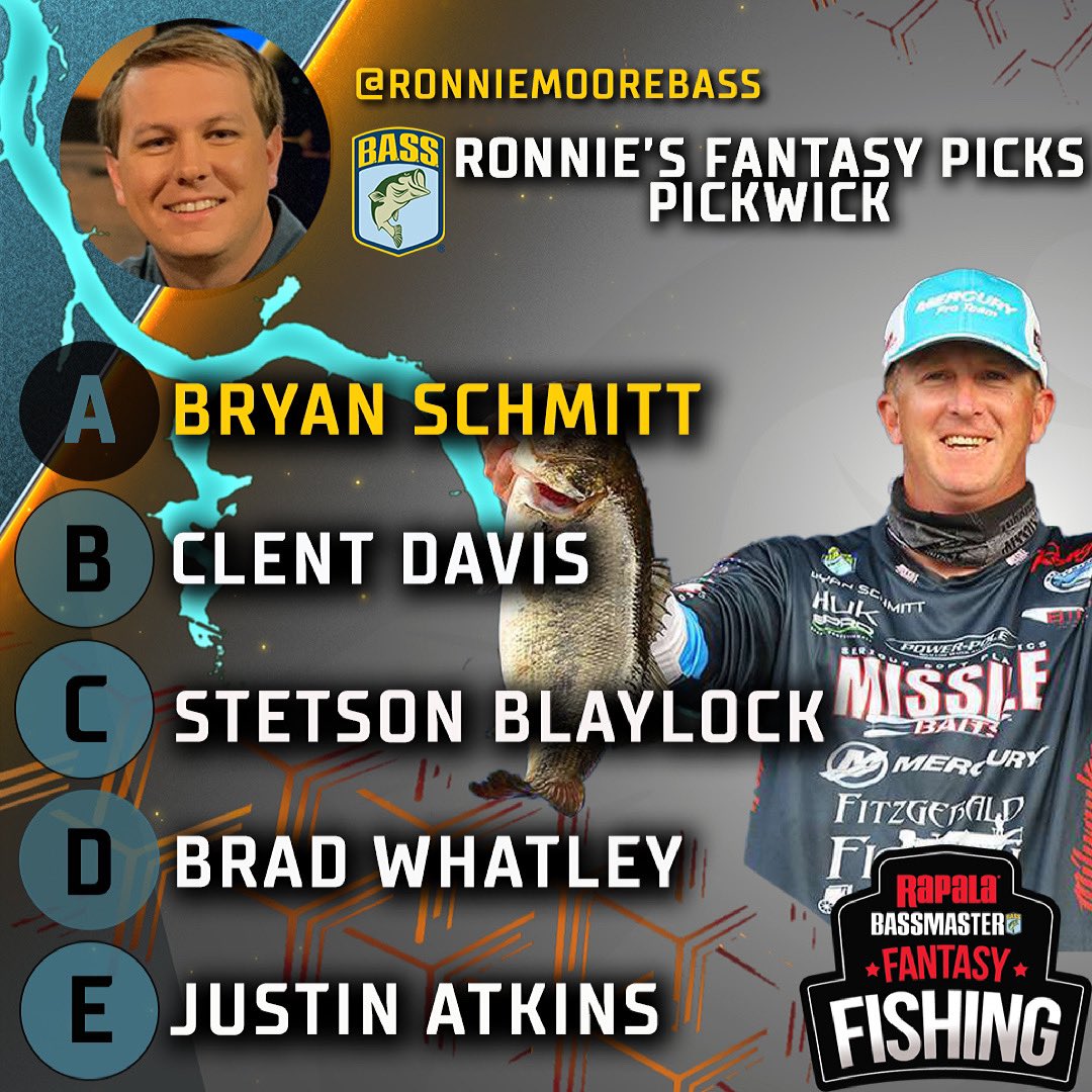 Ronnie Moore on X: The @Bassmaster Fantasy Fishing squad this