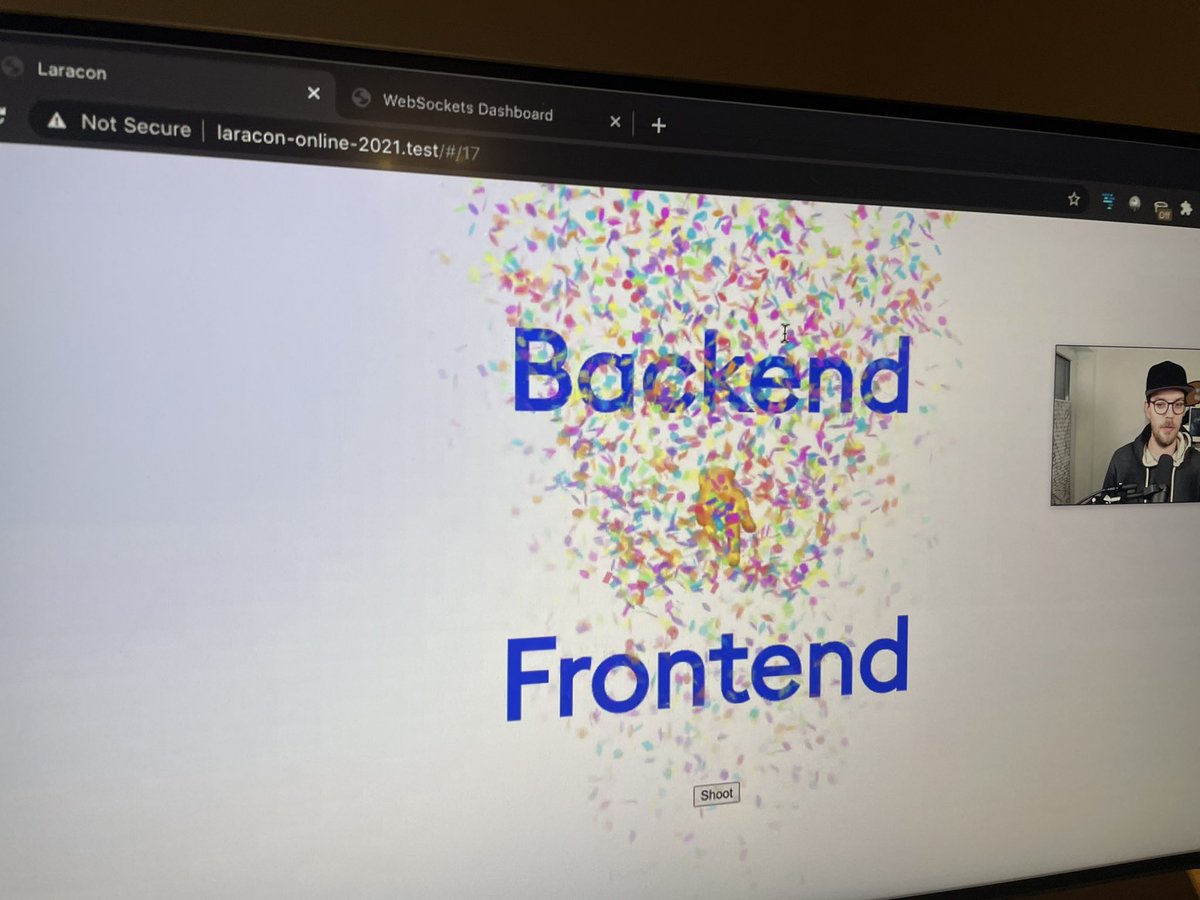 DianaWebdev's tweet image. The massive amount of confetti 🎉 in @marcelpociot s talk at @LaraconOnline could power #LaravelOctane for ten years