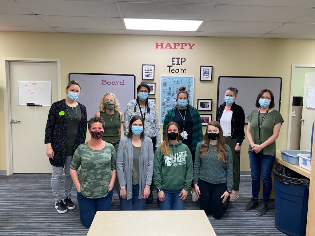 Autism_SASS's tweet photo. Happy St. Patrick's Day from the EIP supervisors, teachers, consultants and EITs!

#greenday #preschoolprogram #teambuilding #enhancinglivesacrossthespectrum #stpatricksday https://t.co/lZiAavfH8M