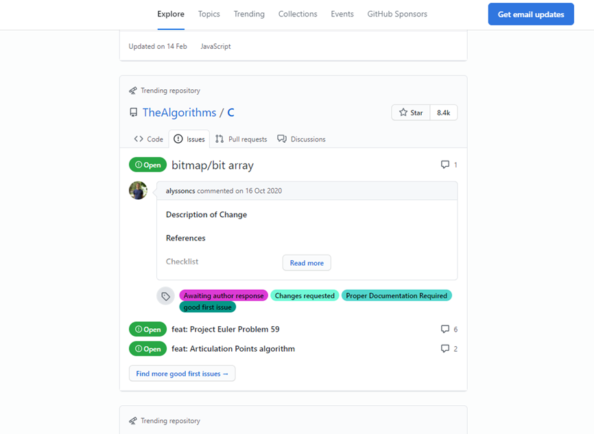 The_Algorithms's tweet image. #opensource #github #TheAlgorithms #algorithms #c
#programming #programmer
The C repository is in one of the trending repositories of the day! 🎉
Thanks to all our contributors and maintainers who have made this a useful resource for coders, learners, and students. 😃