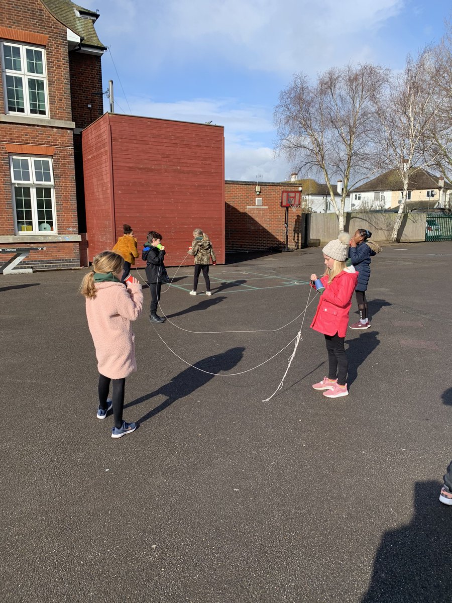 MissHackett11's tweet photo. This week Willow have been investigating sound. Here we are doing the classic cup and string experiment! We made an interesting discovery- if the string was tangled and knotted, we couldn’t hear each other! 👂 https://t.co/DL9FhLMMl3
