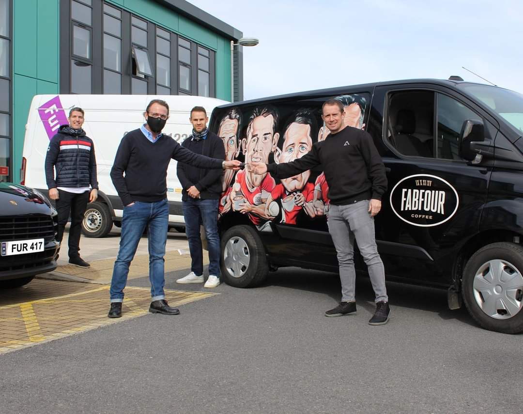 It was a pleasure 2 wrap the van 4 <a href="/fabfour_coffee/">Fab Four Coffee</a>. Coffee has 15% off online where their <a href="/keepcup/">KeepCup</a> is available #grandslamsale #coffeebreak #coffee #vehiclegraphics #graphics #fabfour <a href="/shanemwilliams/">Shane Williams</a> @james___hook @byrney15 <a href="/mikephillips009/">Mike Phillips</a> <a href="/sixnationsrugby/">Guinness Men's Six Nations</a> <a href="/welshrugbyunion/">Welsh Rugby Union 🏴󠁧󠁢󠁷󠁬󠁳󠁿</a>