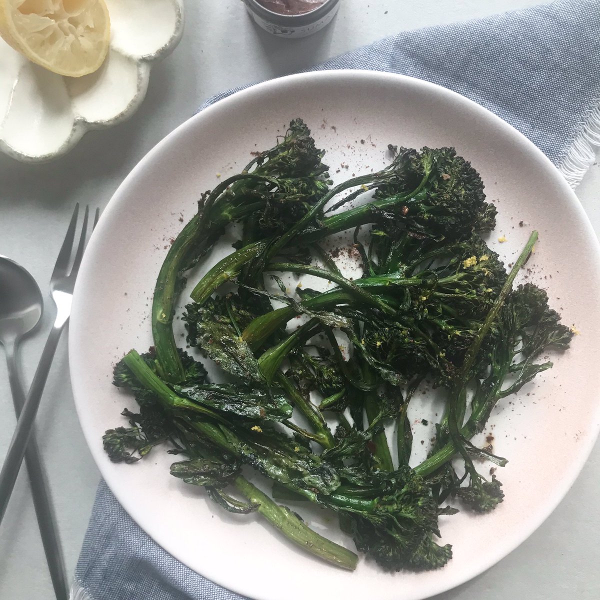 roasted broccolini with sumac and chili   on the blog and gram today 😋wordslifelemons.com