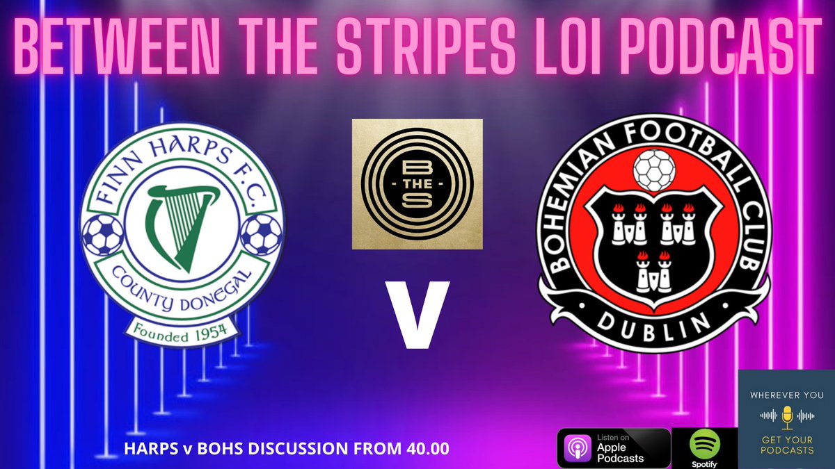betweenstripes's tweet photo. Our 3 man panel of co-hosts were split in their predictions for Harps v Bohs this weekend. Hear their respective thoughts on the game from 40.00 on this week's pod👉https://t.co/7CF4PWoF9B
#BTSLOI #LeagueOfIreland #LOI #GreatestLeagueInTheWorld #WATCHLOI https://t.co/IJUSvSkLTI