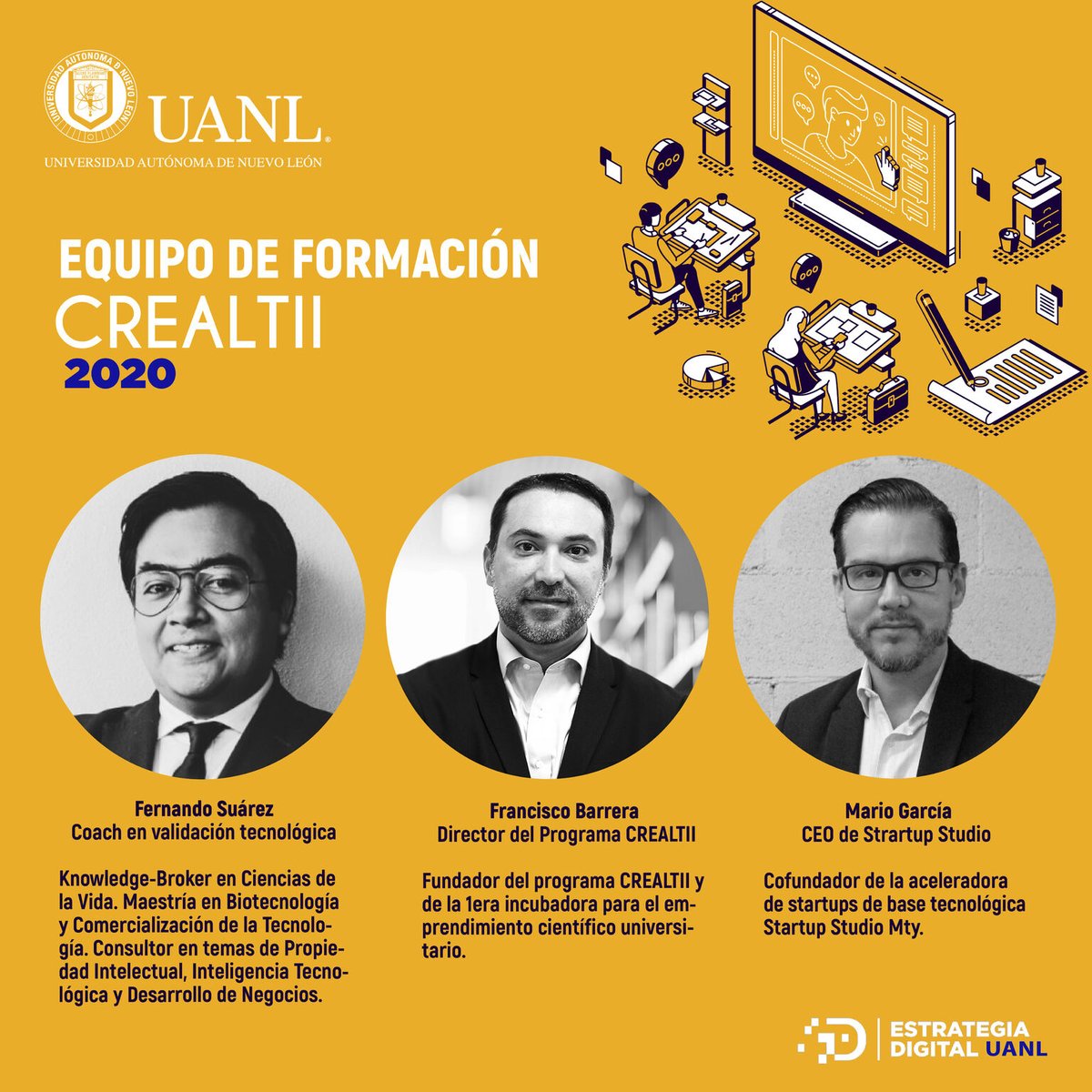 bionovation's tweet photo. Gracias a @uanl 🇲🇽💡⚙️ por elegirnos como Coach de Validación Tecnológica 🔍🧠 para él "Diplomado de #Emprendimiento Científico para Investigadores #CREALTII 2020". 👩🏻🔬🔬👨🏻🔬
#Bionovation #Innovation #Transferenciatecnológica #UANL #Emprendedores https://t.co/HKabrH8VzZ