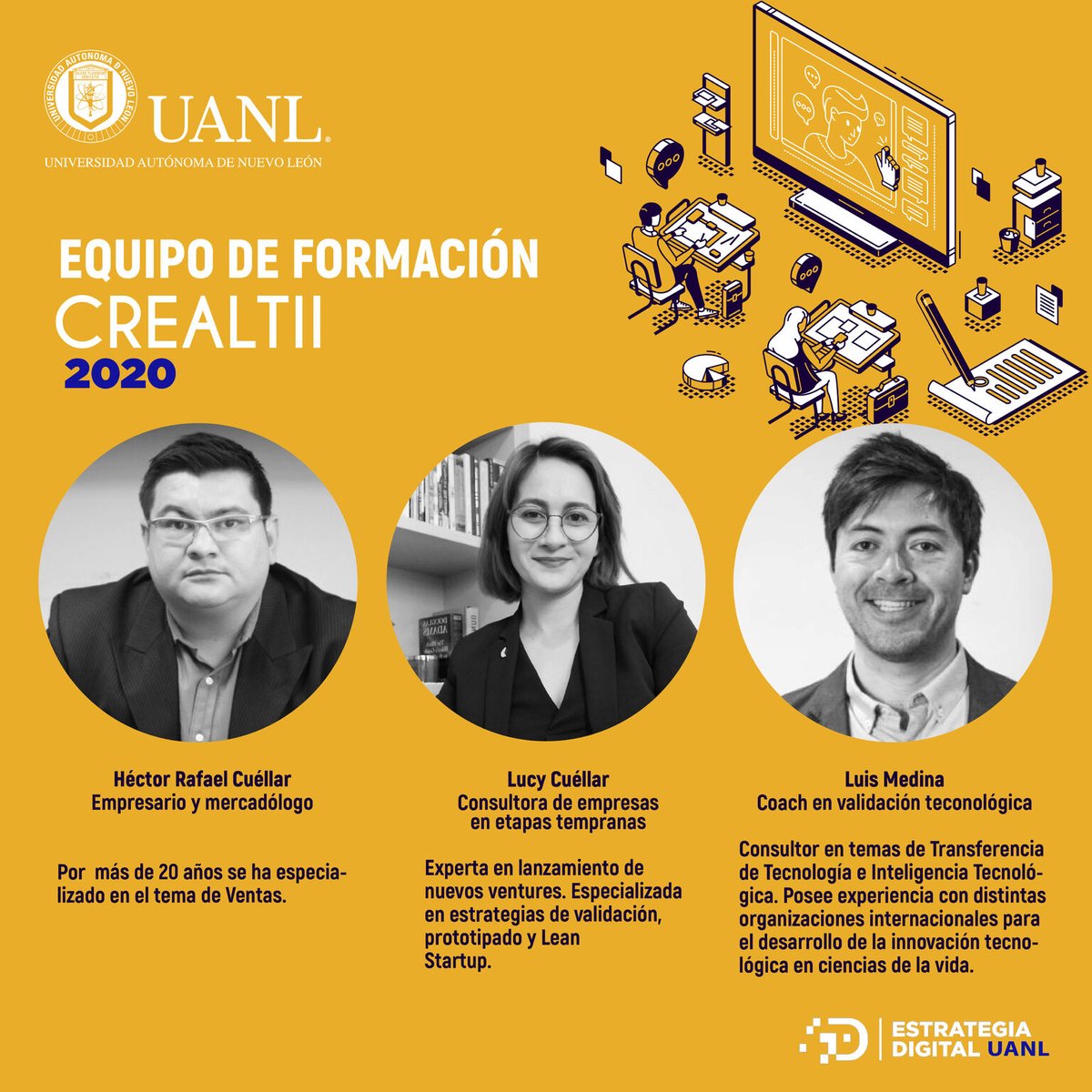 bionovation's tweet photo. Gracias a @uanl 🇲🇽💡⚙️ por elegirnos como Coach de Validación Tecnológica 🔍🧠 para él "Diplomado de #Emprendimiento Científico para Investigadores #CREALTII 2020". 👩🏻🔬🔬👨🏻🔬
#Bionovation #Innovation #Transferenciatecnológica #UANL #Emprendedores https://t.co/HKabrH8VzZ