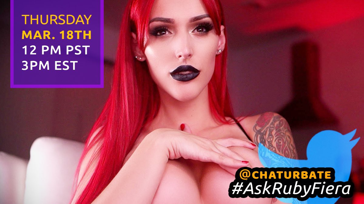 R U B Y F I E R A on X: Tomorrow I'll be doing an AMA with @chaturbate!!  Feel free to ask me anything (Camming, stream technology, getting started  in the