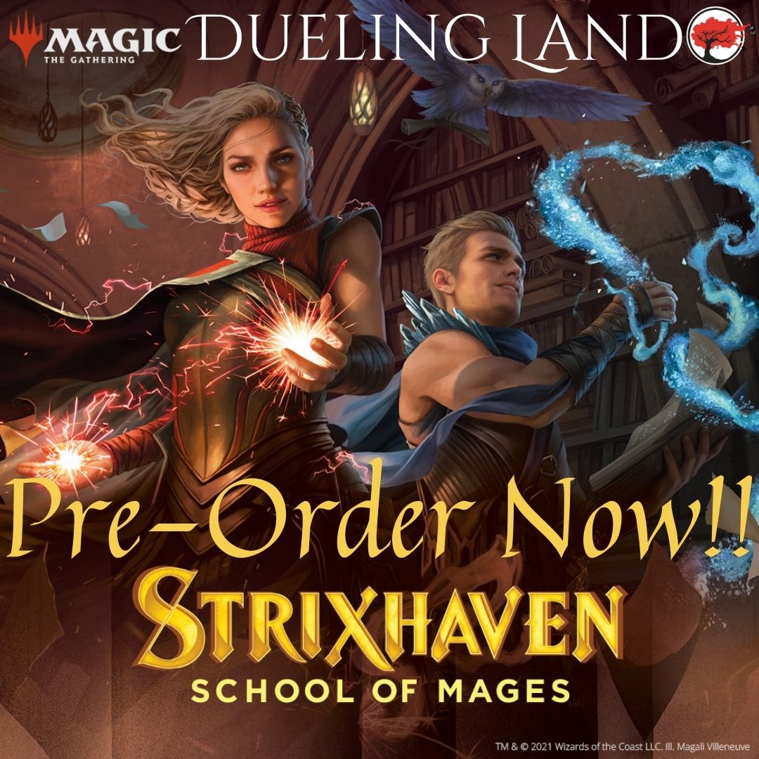 duelingland's tweet photo. 🧙‍♂️ Pre-orders for #MagicTheGathering #Strixhaven is up! 🧝‍♀️
.
Sign up early, orders will be filled in order of sign up. Pre-release kits, Commander Decks, and Set Boosters will be available as early as 4/16!
.
Use the link below to get on the list!
👉https://t.co/VA0BWqCoJg👈 https://t.co/64wX0aJe9l
