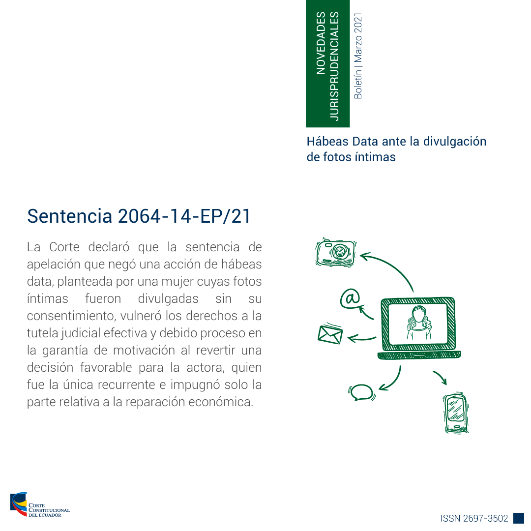 CorteConstEcu's tweet photo. #NovedadesJurisprudenciales | Hábeas Data ante la divulgación de fotos íntimas. 📄Ver sentencia➡️ https://t.co/52ccT39r5d https://t.co/lKt40wlvx5