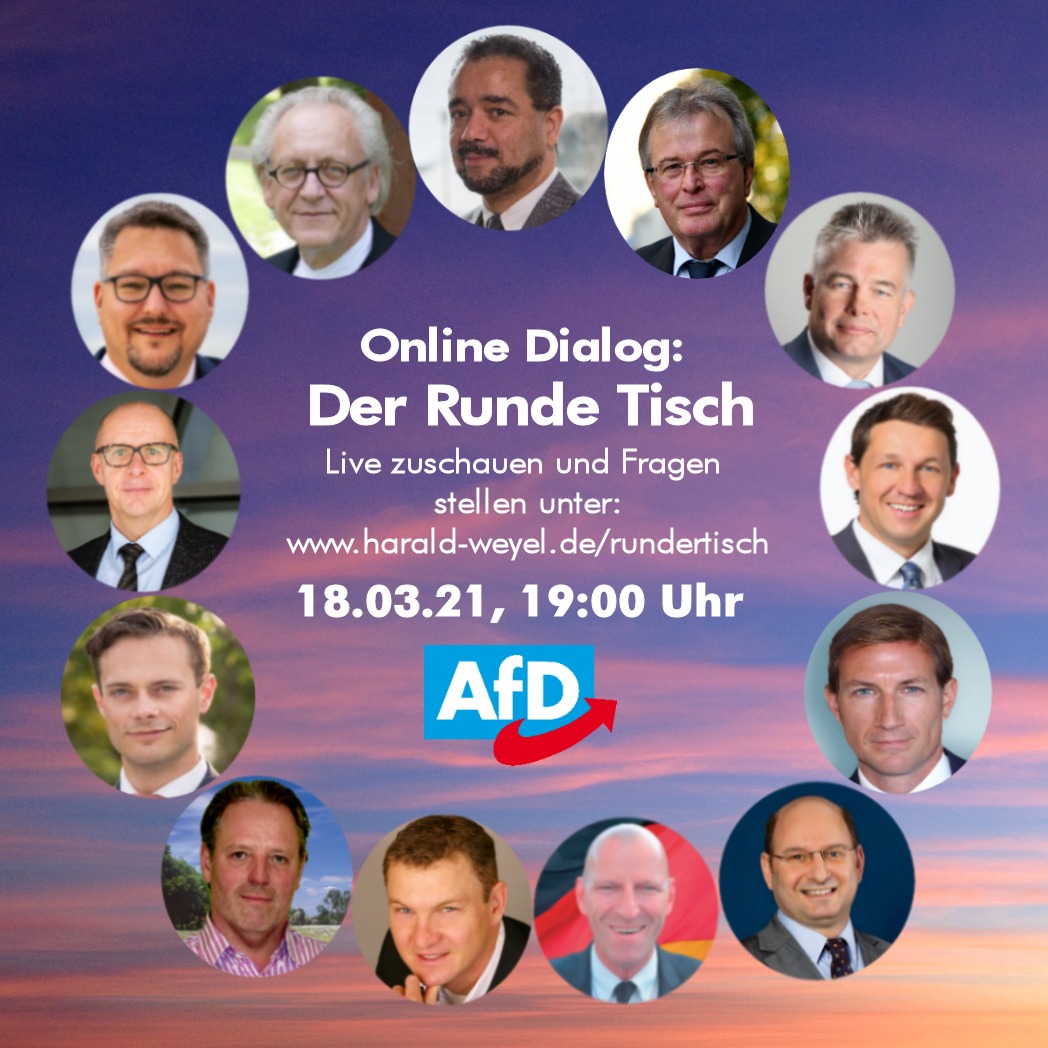 UdoHemmelgarn's tweet photo. Online Dialog: "DER RUNDE TISCH!"
Live dabei sein!
#AfDwirkt #AfD #NRW #AfDNRW
#OnlineDialog
#AfDWirktNichtMehr ?
Von wegen!😀 https://t.co/dLmkImiJMU