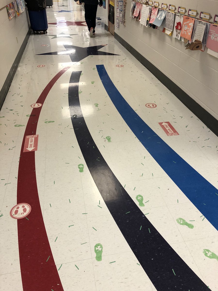 PaulSPoole's tweet photo. There was a special visitor today at South Hancock! Those little green footprints led to lots of smiles!!!#TeamHancock https://t.co/7kqFTcp1ca