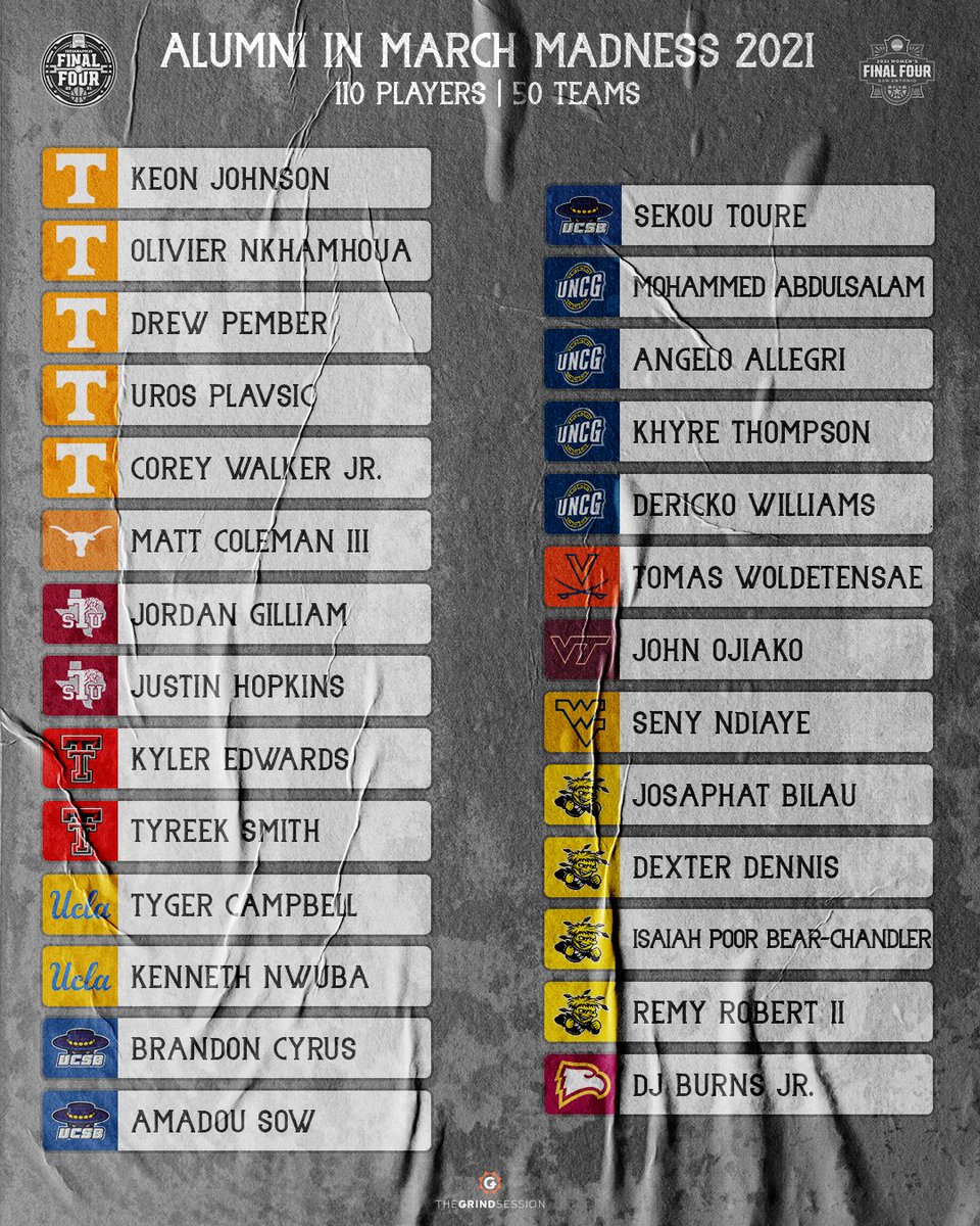 Good luck to our 110 alumni who will be competing in the NCAA Tournament this year!