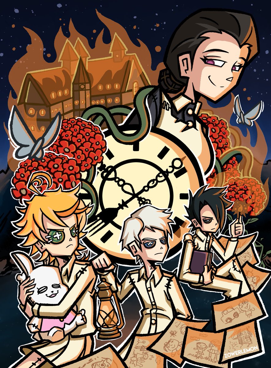 LemonZower's tweet photo. Final day for the @identityv x The Promised Neverland event. Love the designs they got for identity v, the crossover was lots of fun. the drawing took some time to make but im happy with the final result https://t.co/wRdloCF6yn