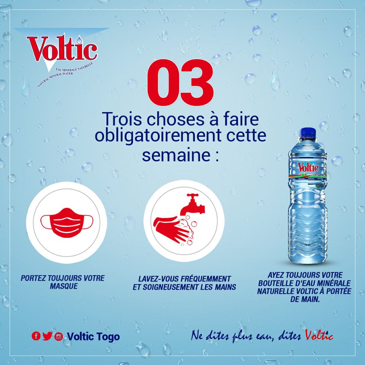 VolticTogo's tweet photo. Cette semaine comme toutes les autres, ces trois choses sont à faire obligatoirement ! 🙂
#VolticTogo #Eauroscope #Voltic #EauMineraleNaturelle #MustDo #TgTwittos https://t.co/ZFBMx0i5hB