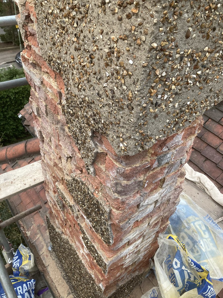 PegasusPlaster's tweet photo. Pebble dashing in the rain, wishing I stayed at home, stripped original render off two chimneys and re applying #pebbledashing #barnet https://t.co/RkD3T6kTja