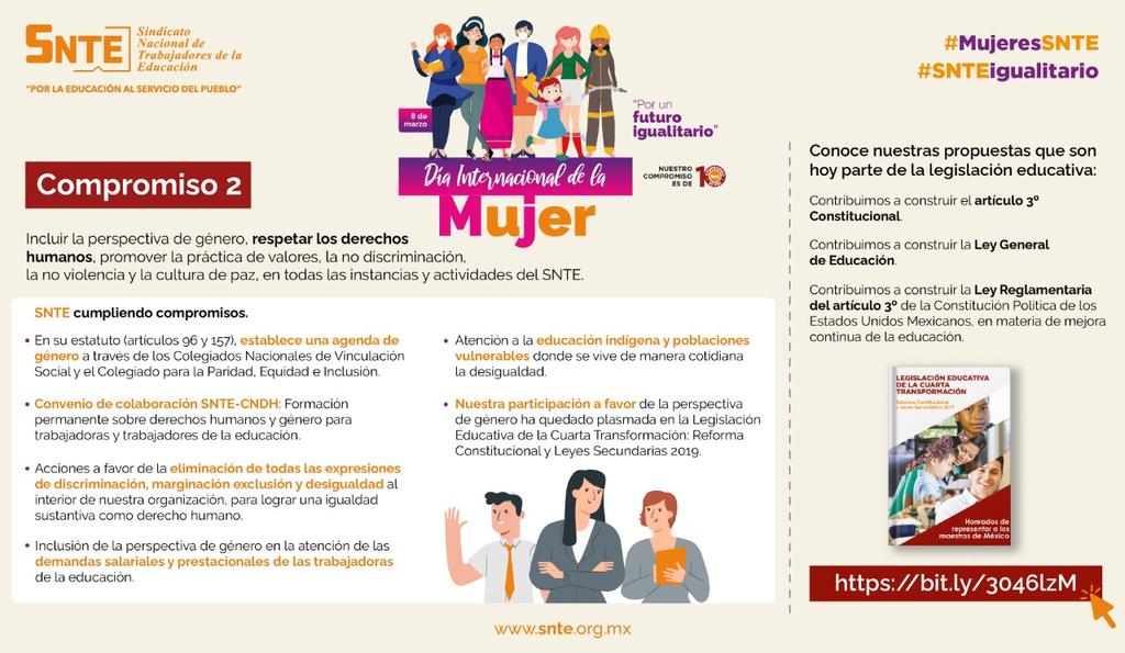 PaulinaValver17's tweet photo. #SNTEigualitario 👩🔛👨
🟣 Incluir la perspectiva de género ante todas las instancias y actividades del #SNTE 📚 compromiso de 10✨ como los webinar con @CNDH 🕊️ e inclusión de igualdad en #PND2021 📜
#MarzoMesDeLaMujer 👩🦱🗓️👩🦰
Ve aquí #Compromiso2
👉 https://t.co/XLoOBAzv7s 🧑💻 https://t.co/5AHPzKHm8A