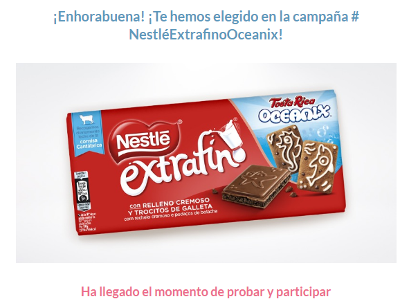 vadeGratis's tweet photo. Ha sido una pasada probar el @cocholatenestle relleno de trocitos de galleta no imaginábamos que nos iba a gustar tanto Para ser elegid@ en futuras campañas regístrate y pon el código de invitación CCM2 #Vadegratis #NestleExtrafinoOceanix #PremioDirecto #Ahorrar #ChocolatesNestle https://t.co/MlDi9KMzv5