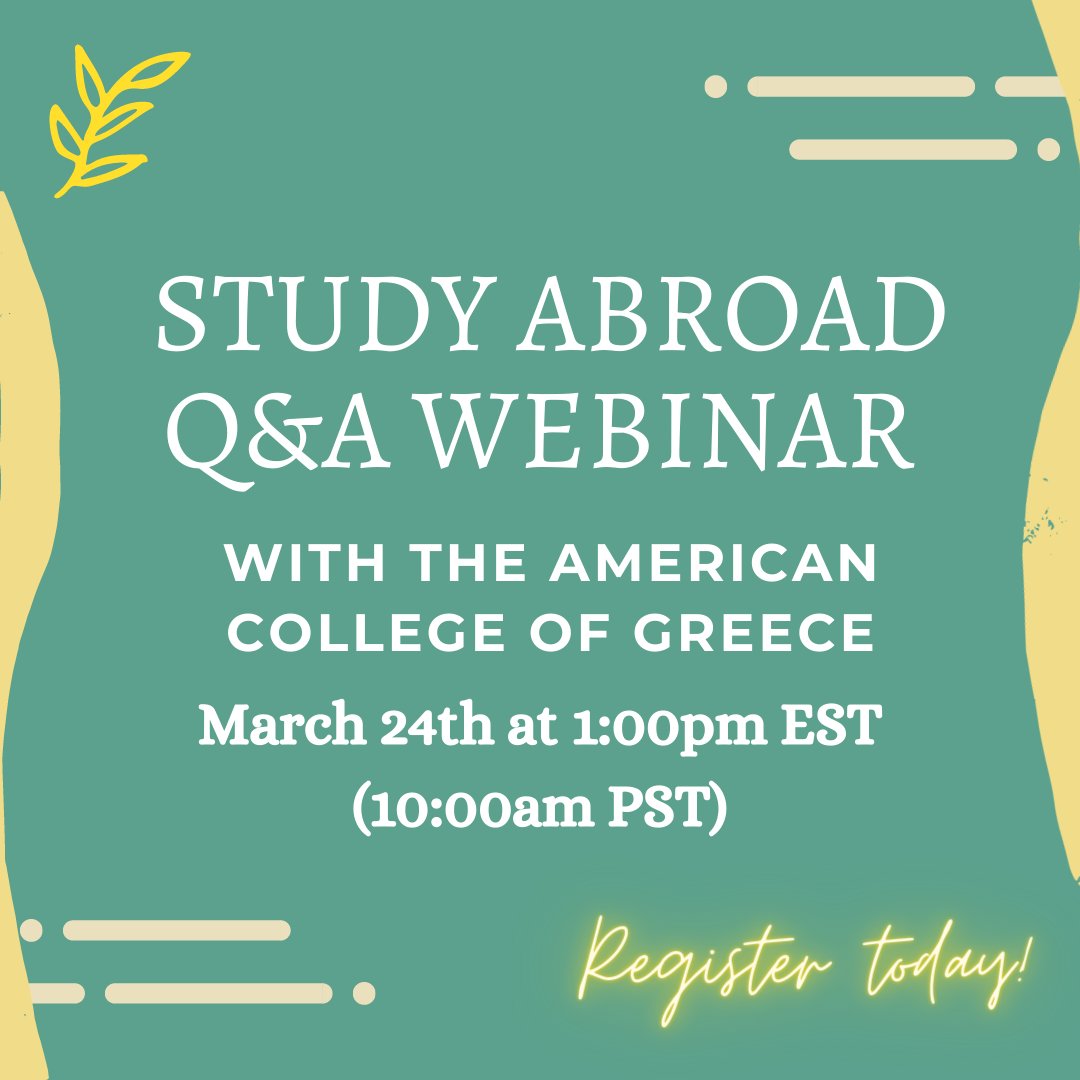 USF_Abroad's tweet photo. Hello Dons!

Are you interested in studying abroad in the beautiful country of Greece? If yes, register for this Q&amp;A Webinar to learn more!!

Link to register: https://t.co/Jq9nRuIUeL https://t.co/6A49nY1uie