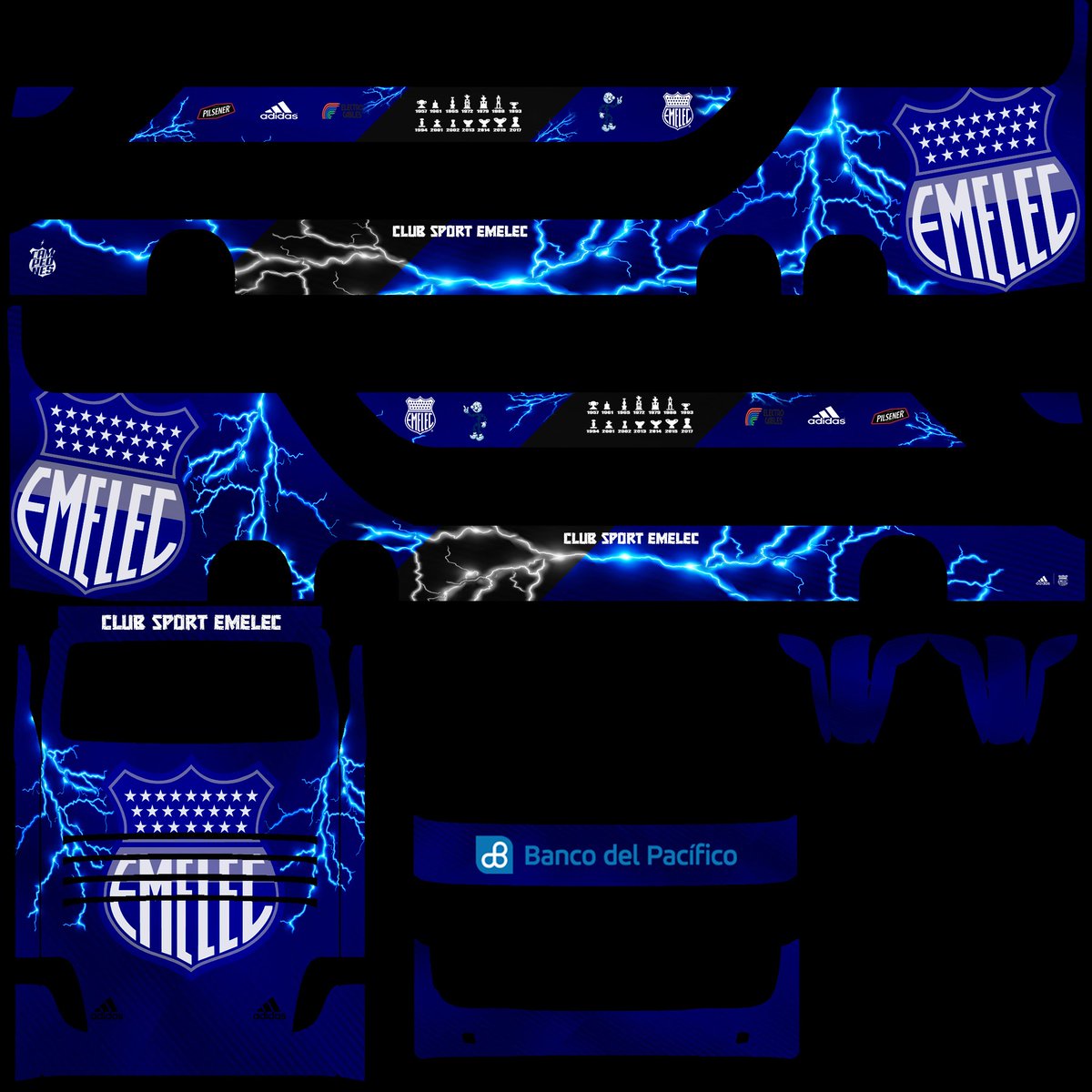 jefferxiitop_96's tweet image. Alguien que juegue Bus Simulator Ultimate en su Smartphone, aquí les dejo un skin de Emelec del autobús Setro TopClass S 431 DT. 
#CSE #Emelec #ZuuksGames